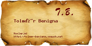 Tolmár Benigna névjegykártya